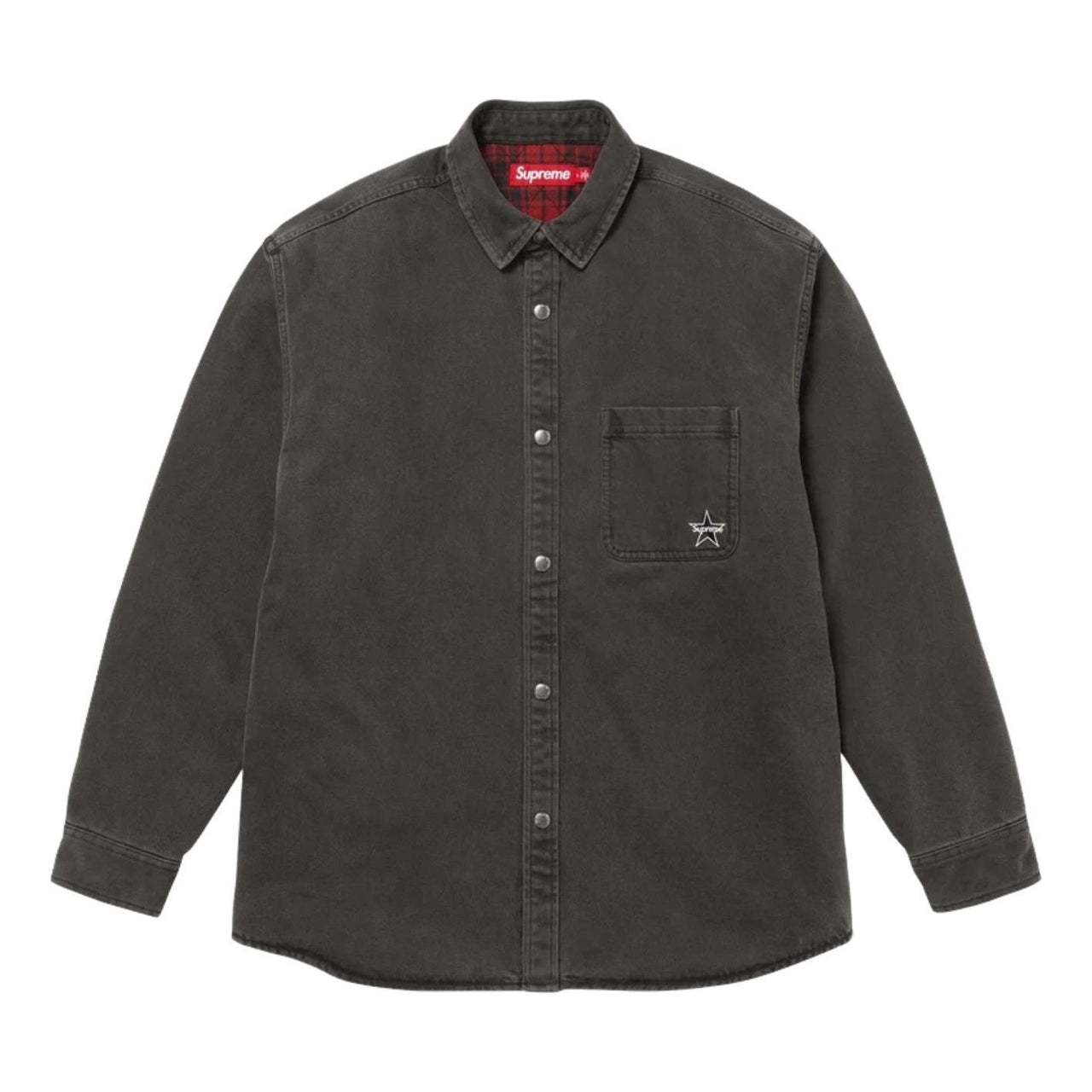 Supreme FW25 Quilted Lined Denim Snap Shirt 'Black' SUP-FW25-140-BLK