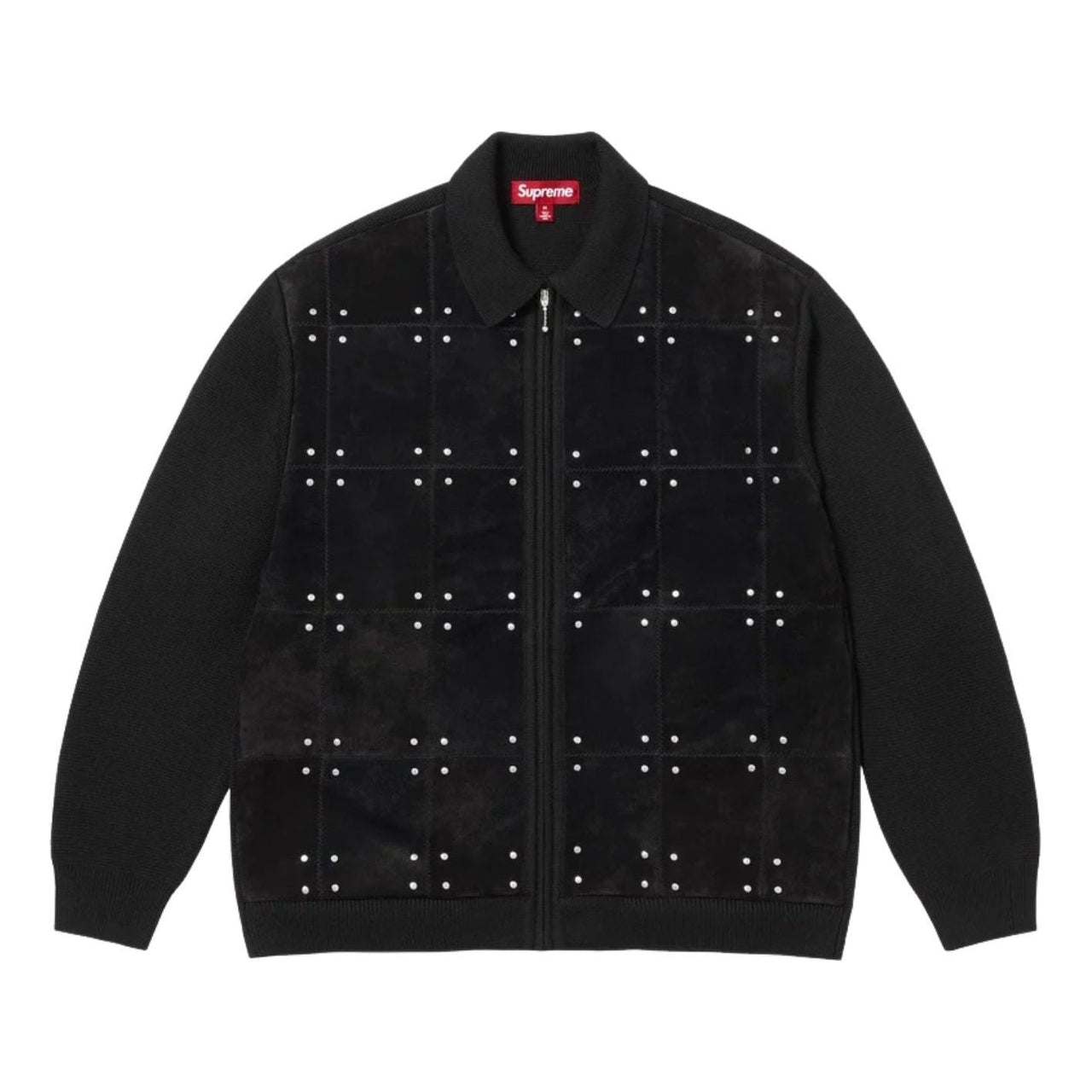 Supreme FW25 Studded Suede Zip Up Cardigan 'Black' SUP-FW25-162-BLK