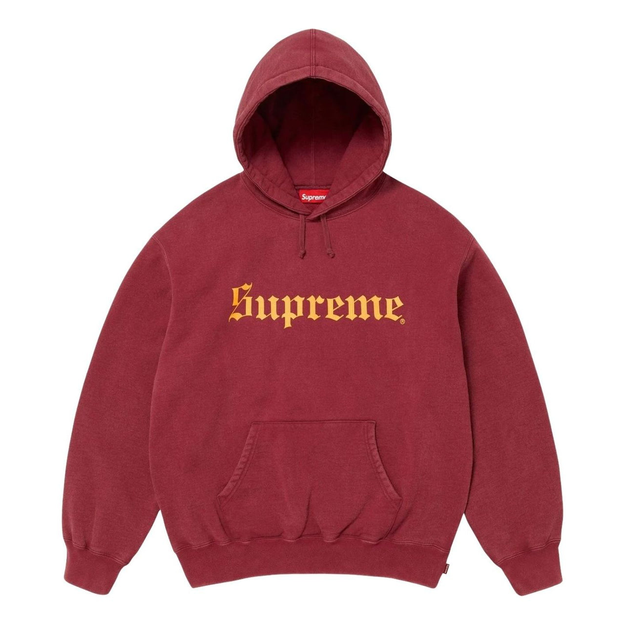 Supreme FW25 Washed Old English Hooded Sweatshirt 'Cardinal' SUP-FW25-107-CDL