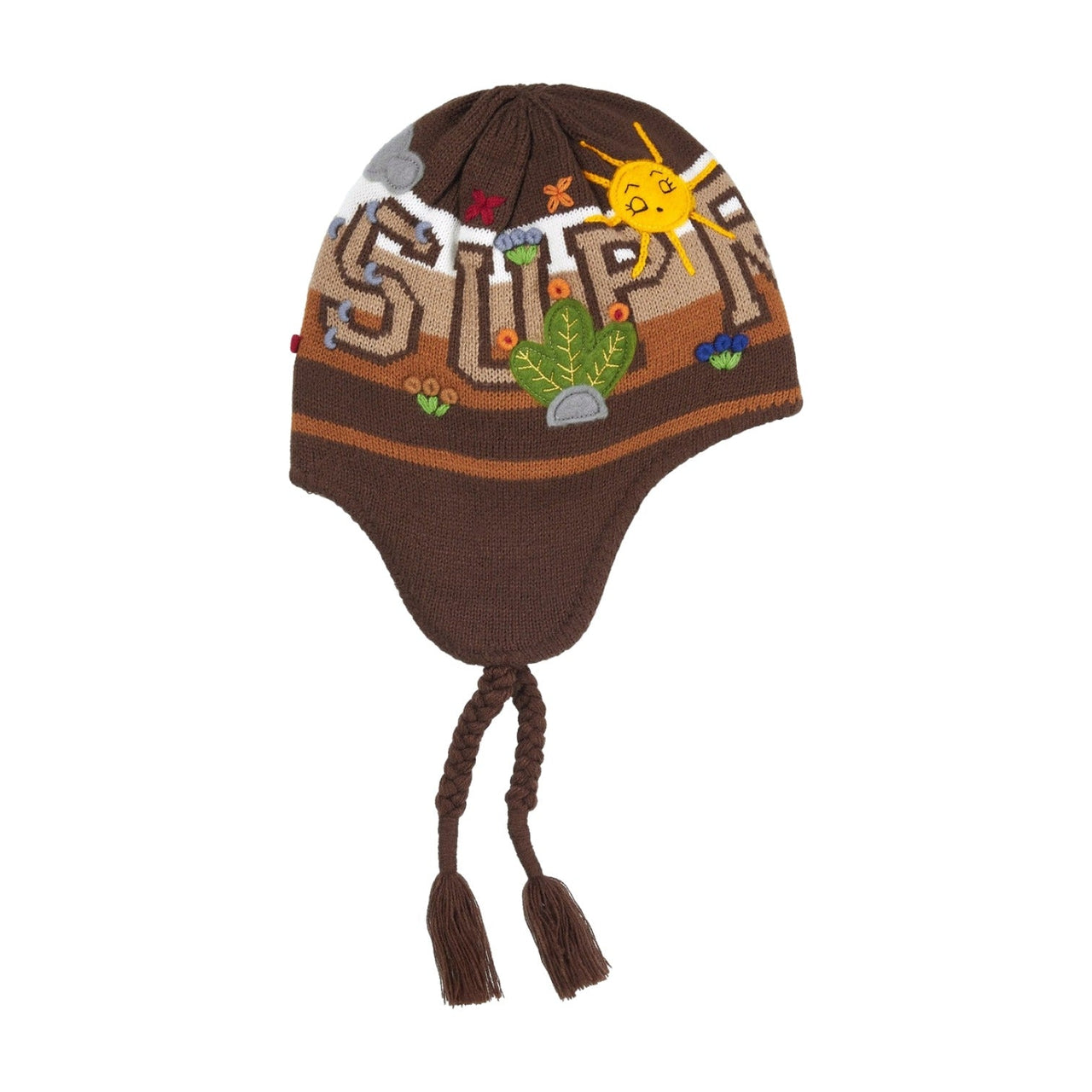 Supreme FW25 Felt Appliqué Earflap Beanie 'Brown' FW25BN36-BROWN