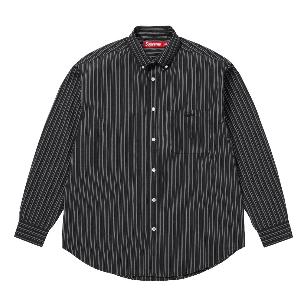 Supreme FW25 Pinstripe Shirt 'Black' SUP-FW25-142-BLK