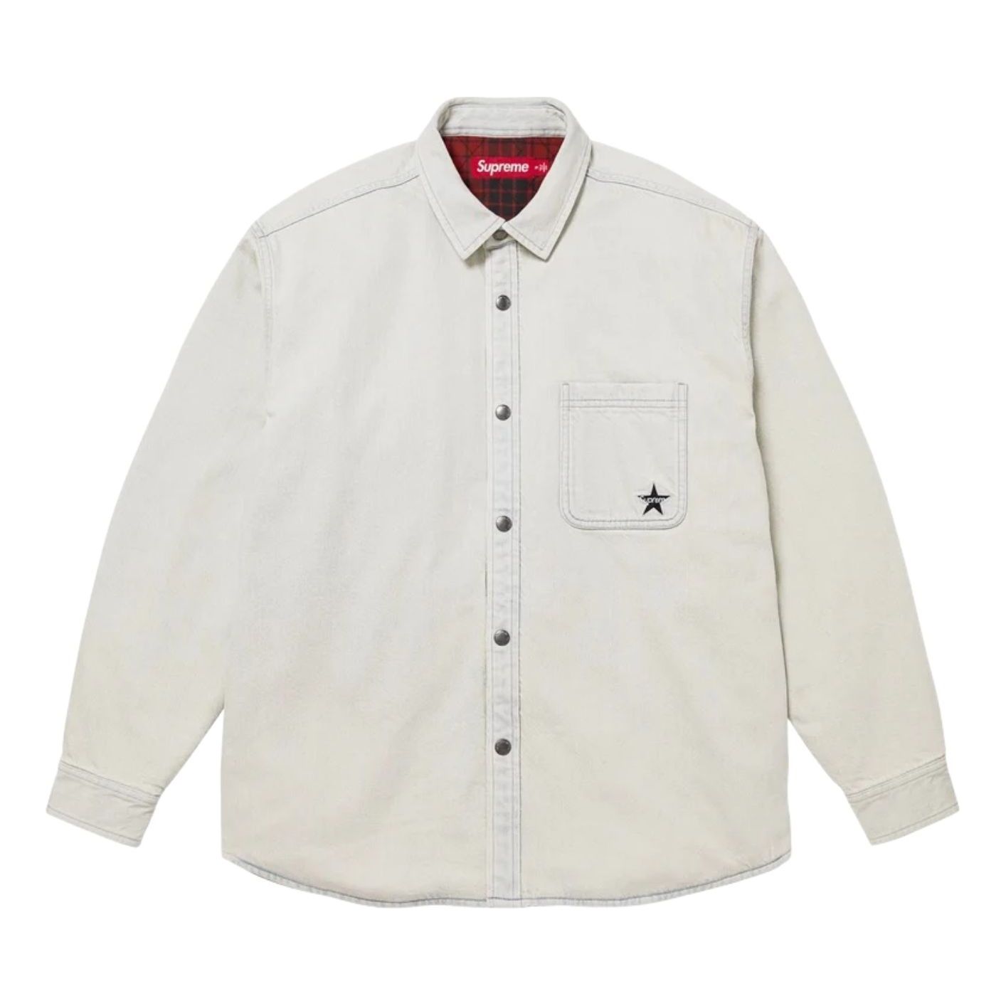 Supreme FW25 Quilted Lined Denim Snap Shirt 'Light Washed Indigo' SUP-FW25-140-IND