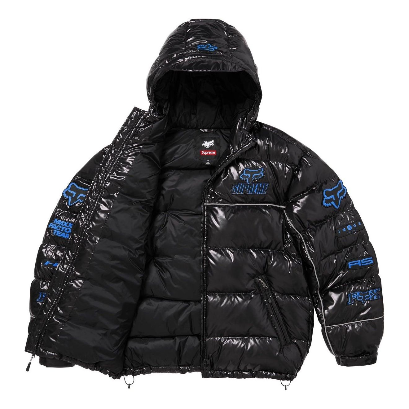 Supreme x Fox Racing Shiny Down Puffer Jacket 'Black' FW25J60-BLACK