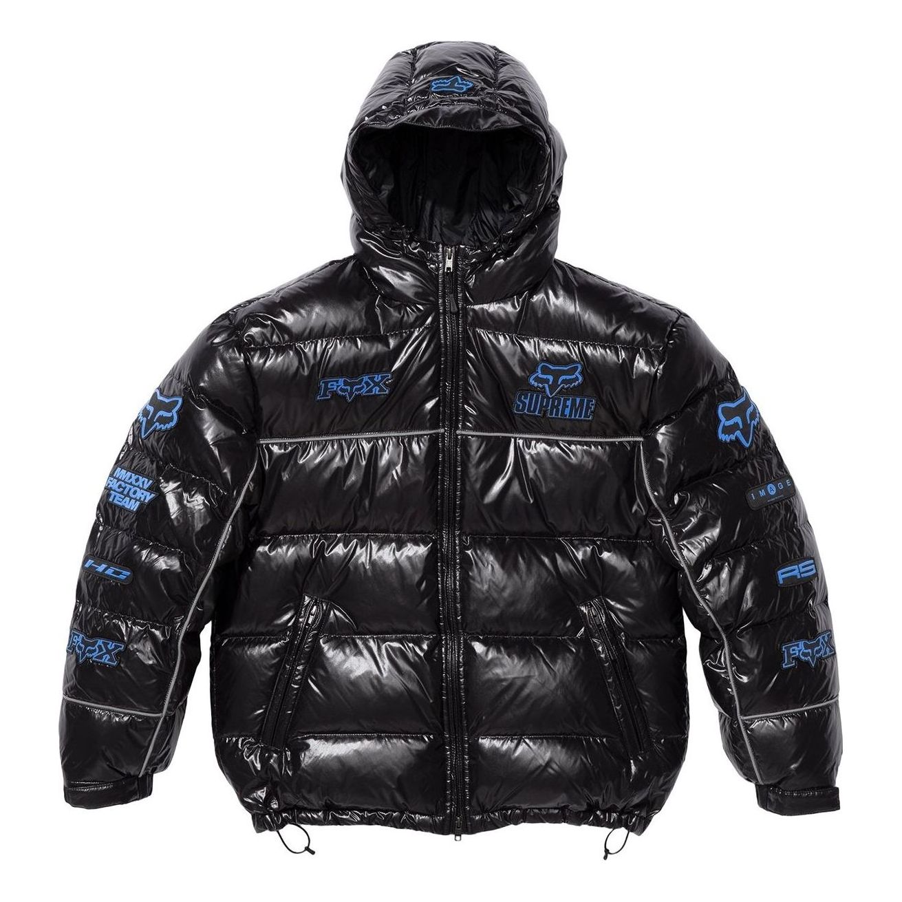 Supreme x Fox Racing Shiny Down Puffer Jacket 'Black' FW25J60-BLACK