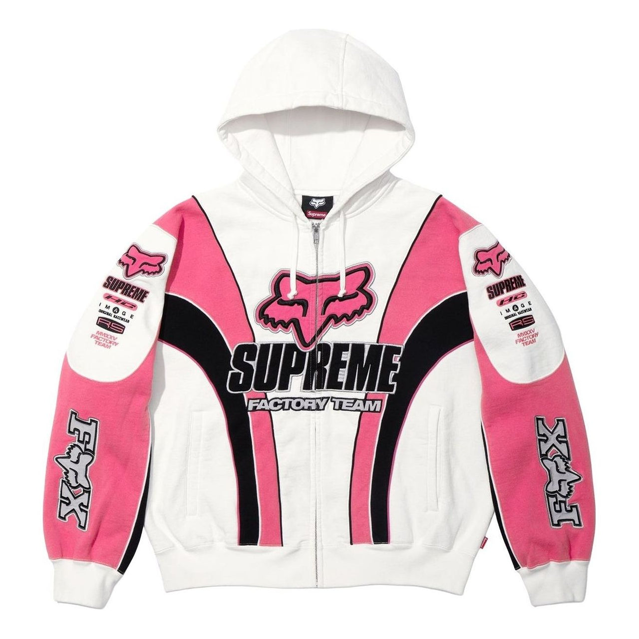 Supreme x Fox Racing Zip Up Hooded Sweatshirt 'White' FW25SW59-WHITE