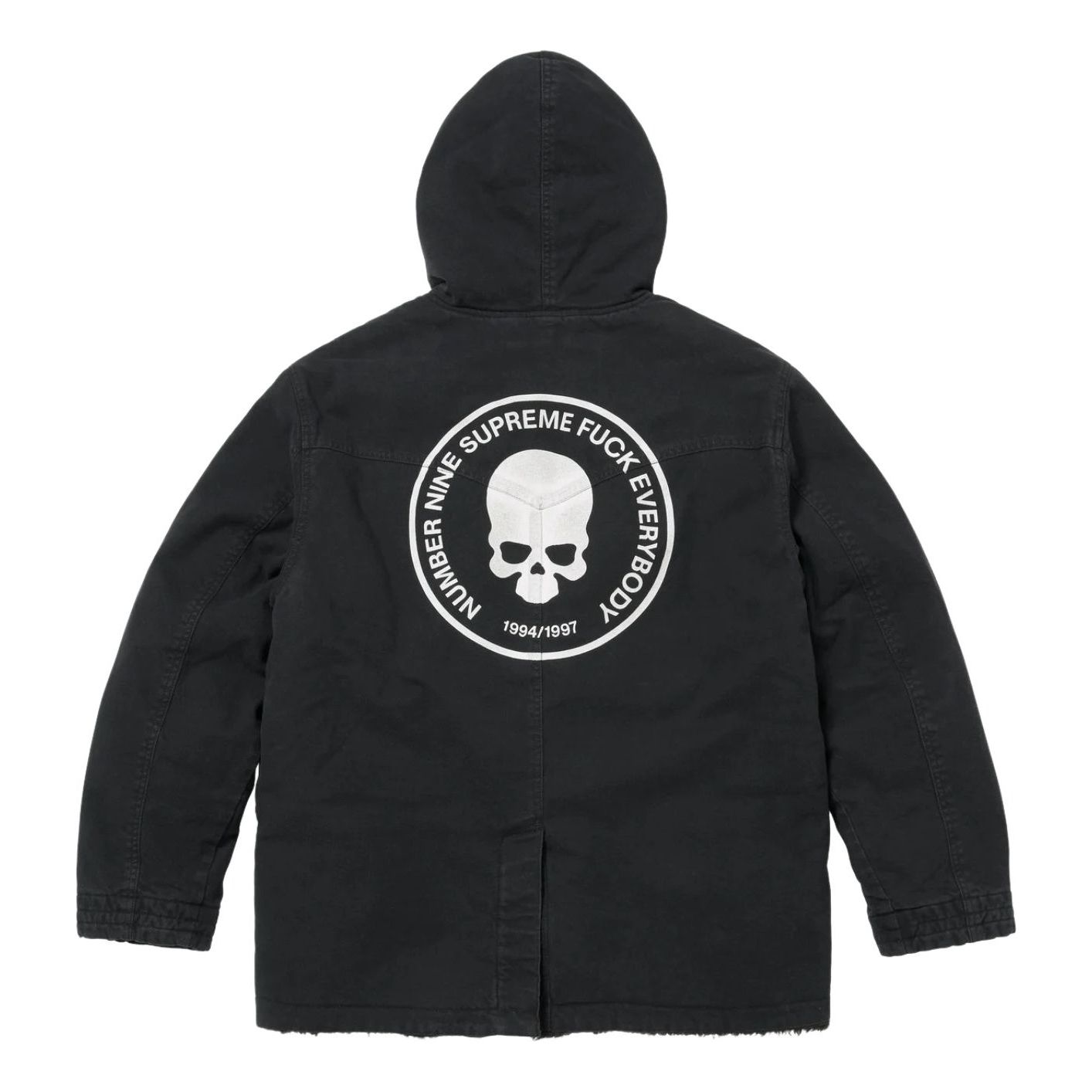 Supreme FW25 x Number (N)ine Faux Shearling Hooded Coat 'Black' FW25J49-BLACK
