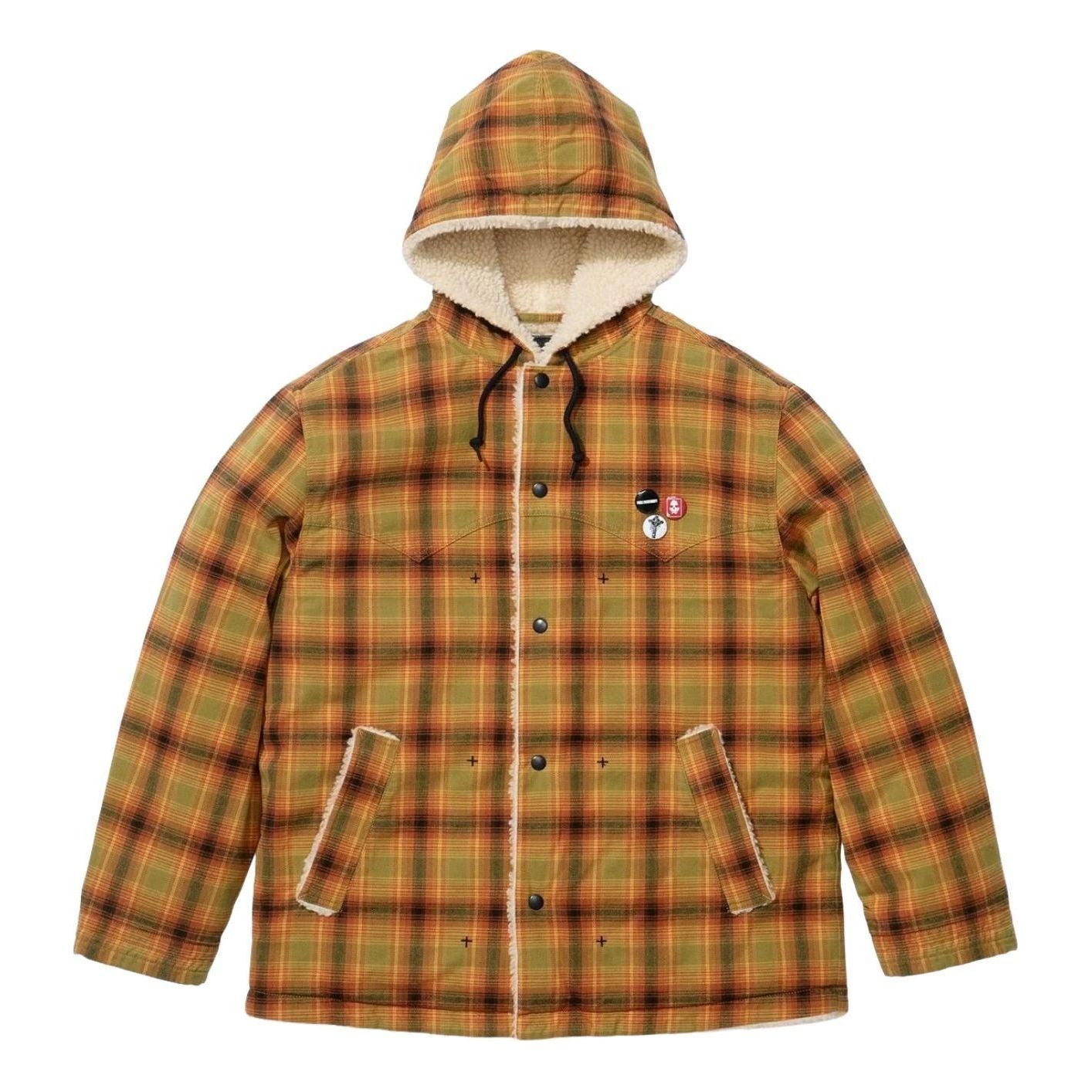 Supreme FW25 x Number (N)ine Faux Shearling Hooded Coat 'Plaid' FW25J49-PLAID