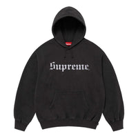 Supreme FW25 Washed Old English Hooded Sweatshirt 'Black' SUP-FW25-107-BLK