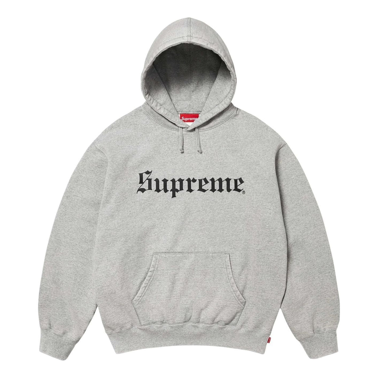 Supreme FW25 Washed Old English Hooded Sweatshirt 'Heather Grey' SUP-FW25-107-GRY