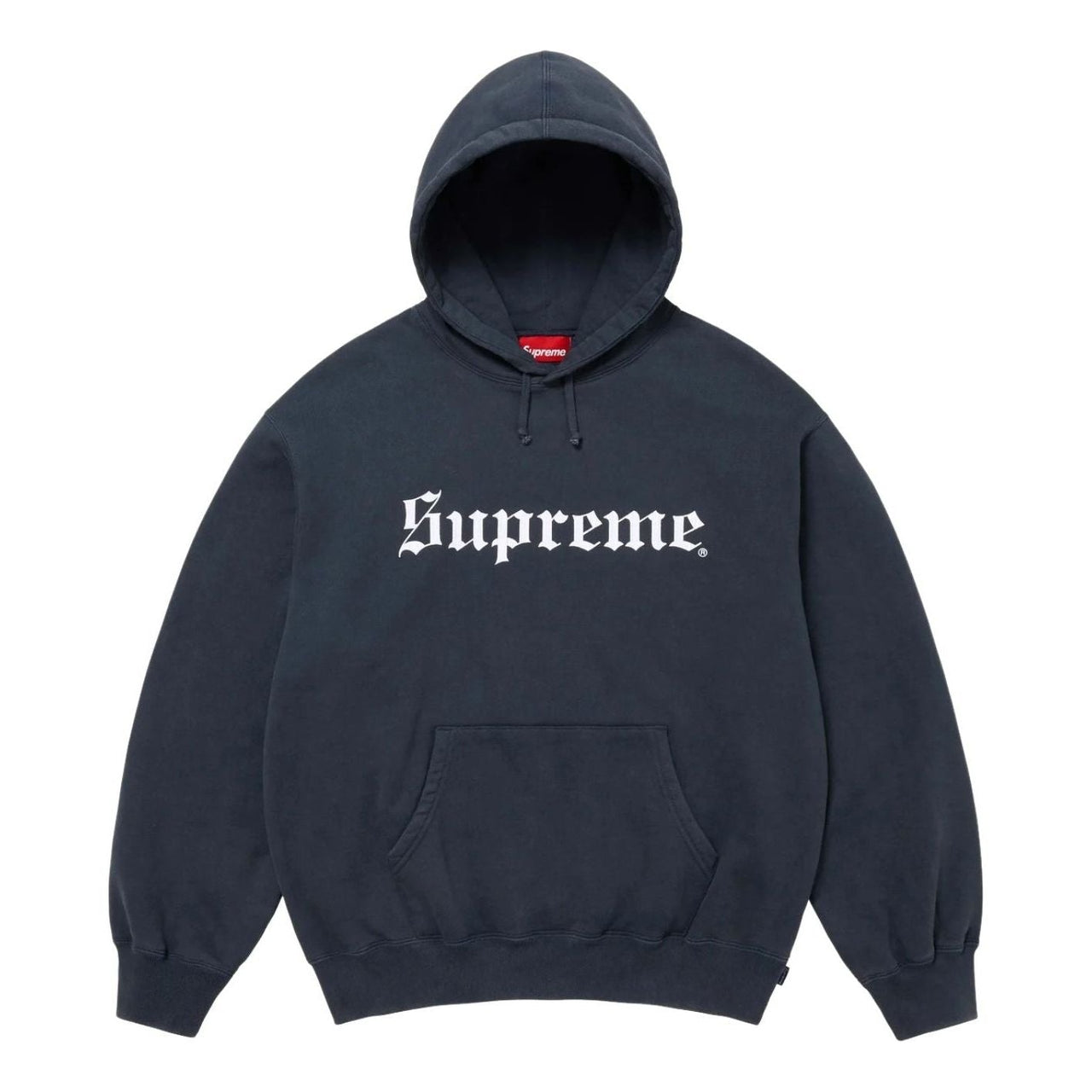 Supreme FW25 Washed Old English Hooded Sweatshirt 'Navy' SUP-FW25-107-NA