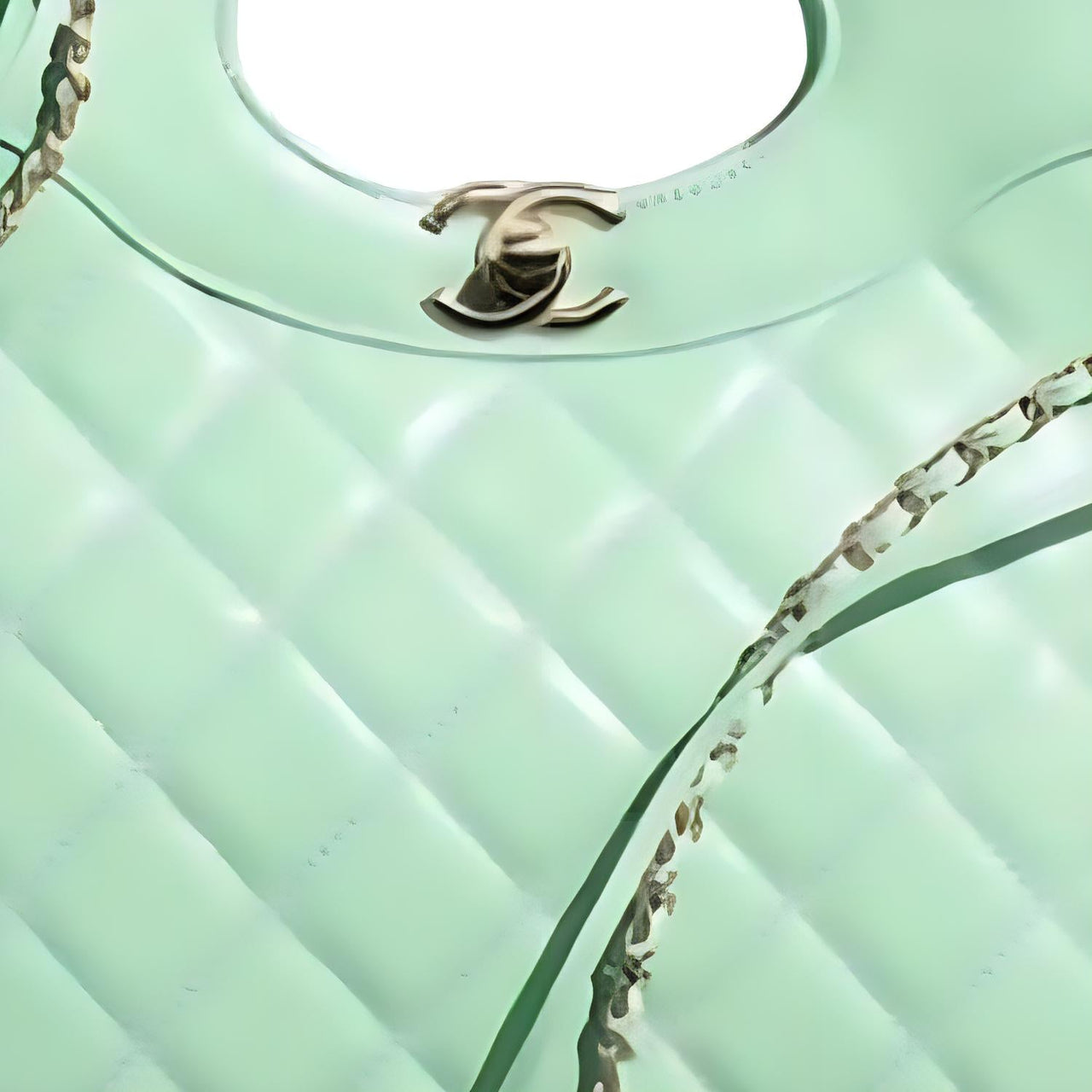 CHANEL Sheepskin Chain Shoulder Bag Crossbody Bag Handbag Mini Women's Light Green