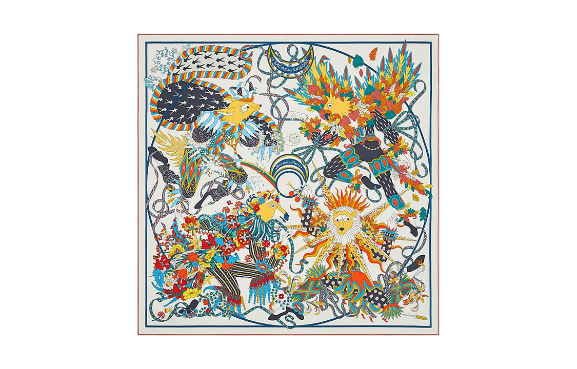HERMES Silk Silk Scarf Women's Multicolor
