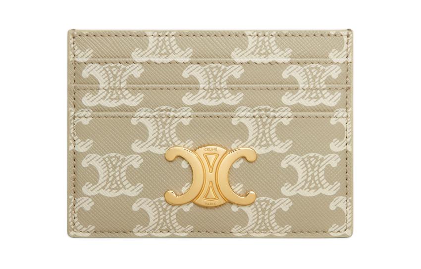 CELINE Canvas Card Holder Women's Greige