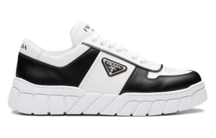 PRADA Voluminous Sneakers Leather White Black