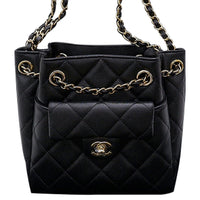 CHANEL 21B Fall Cow Leather Bucket Bags Crossbody Bag Shoulder Bag Regular Unisex Black