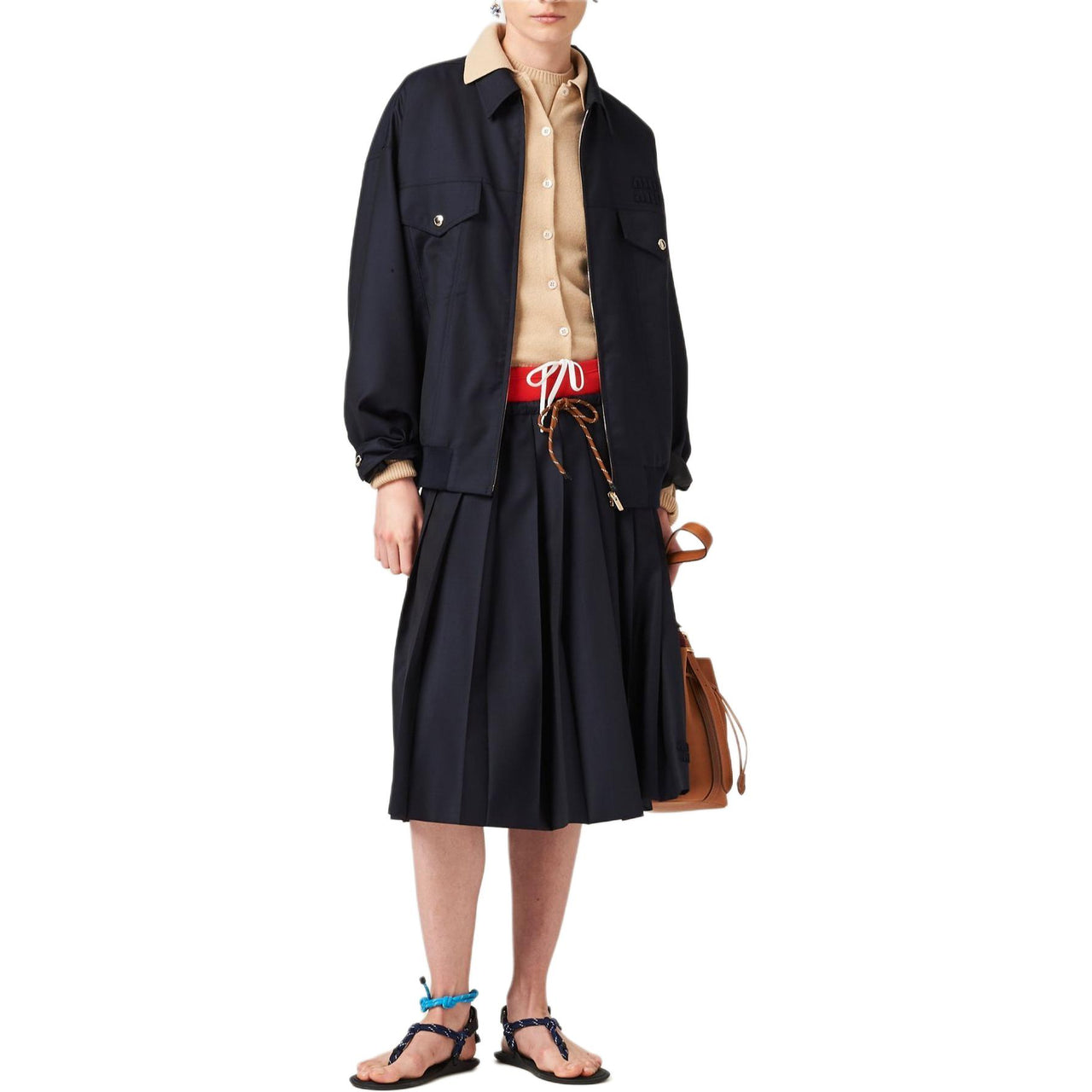 MIU MIU Pleated Midi Skirt