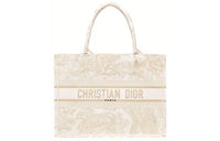 DIOR BookTote Embroidery Tote Bag Shopping Bag Shoulder Bag Handbag Medium Size Women's Gold
