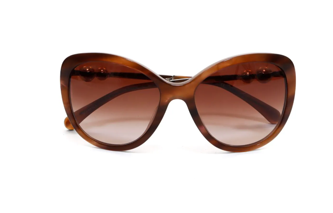 CHANEL 2000s Faux pearl Detailing Gradient Sunglasses