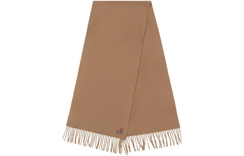 LOEWE Cashmere Knit Scarves Women's Camel