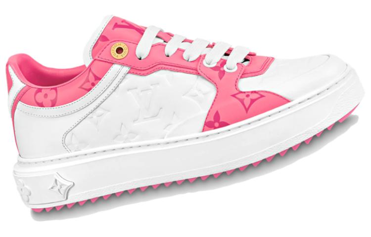 LOUIS VUITTON Time Out Sneakers 'White And Pink Monogram' Women's