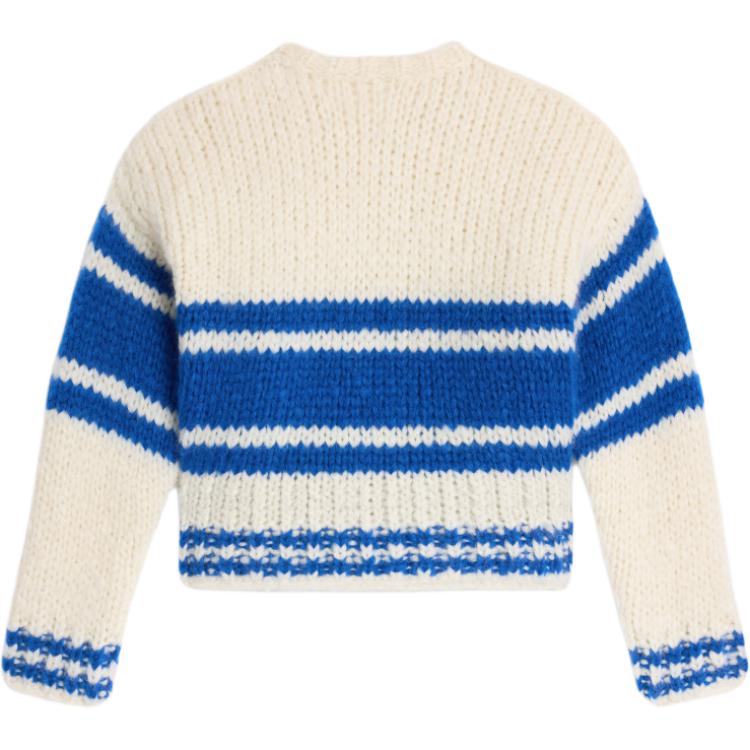 CELINE Striped Crew Neck Sweater In Chunky Mohair And Wool