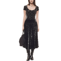 CHANEL Logo Floral Print Pullover Crew Neck Short-Sleeved T-Shirt Women's Black