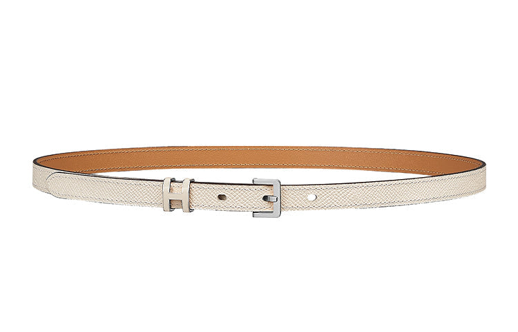 HERMES Leather Belts Women's Milk White