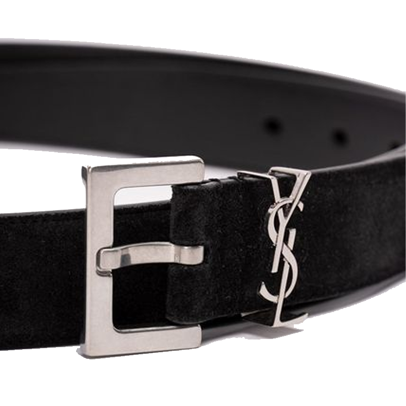 SAINT LAURENT Ysl Logo-plaque Leather Belt