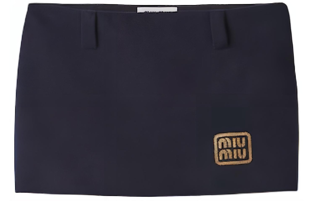 MIU MIU Velvet Texture Mini Skirt Casual Short Skirts Women's Blue