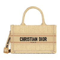 DIOR Raffia Fiber Tote Bag, Shopping Bag, Shoulder Bag, Crossbody Bag, Handbag Mini Women's Beige