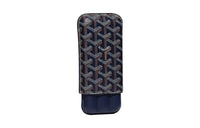 GOYARD Churchill Canvas With Calfskin Dog's Teeth Cigar Box Accessories Unisex Marine Blue