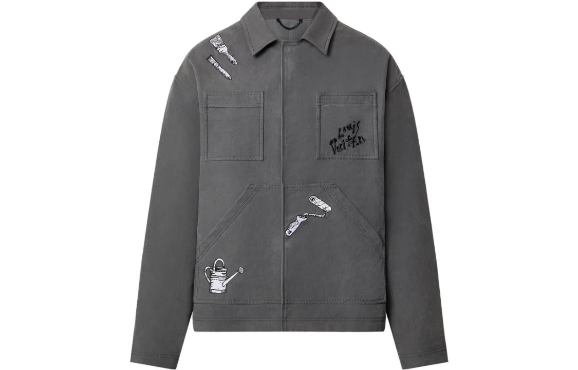 LOUIS VUITTON Jacket Men's Black Gray Color