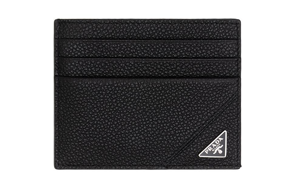 PRADA Calfskin Wallet Men's Black