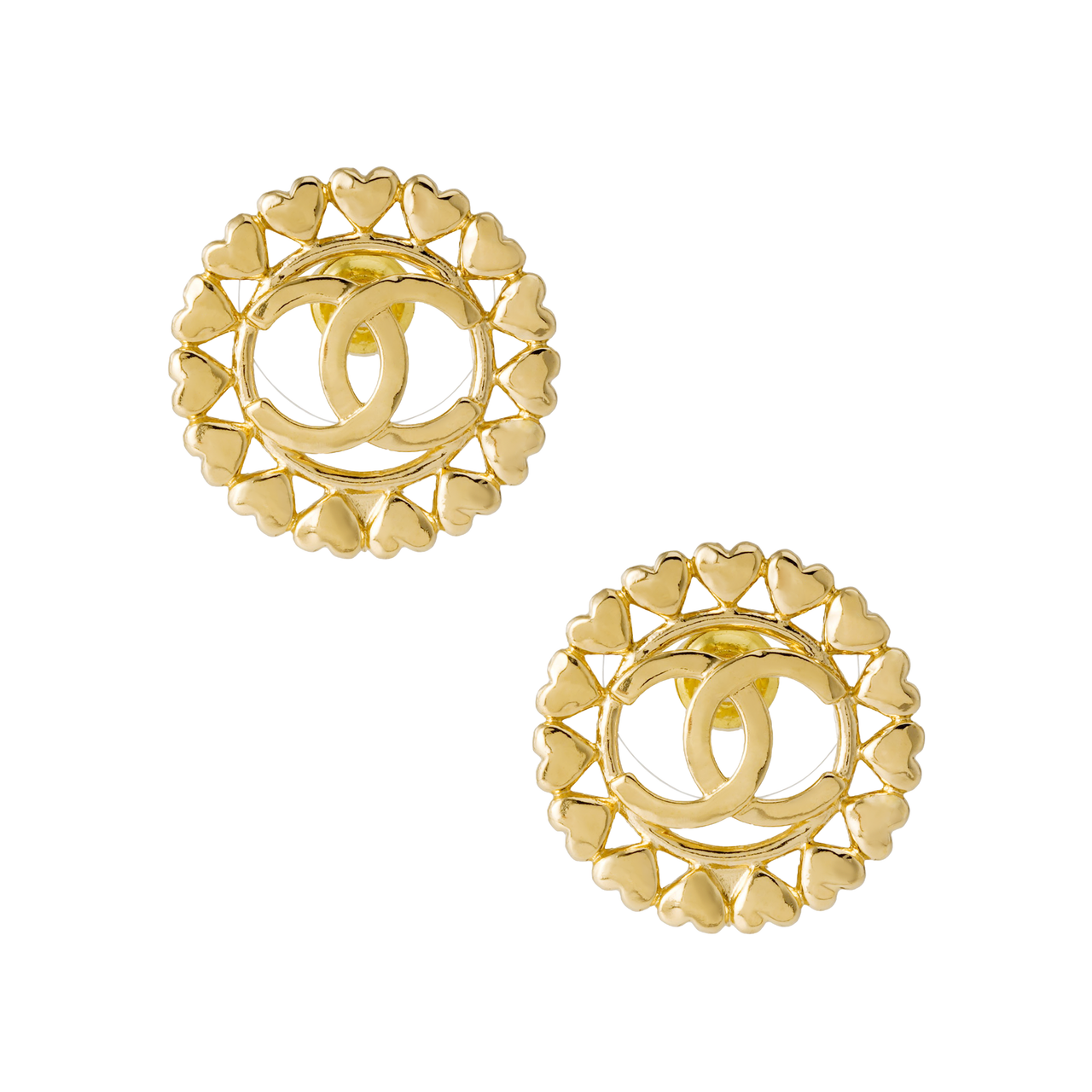 CHANEL Stud Earrings Women's Gold