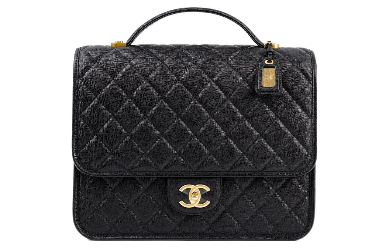 CHANEL 22K Autumn And Winter Cow Leather Backpack Women's Black