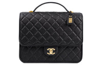 CHANEL 22K Autumn And Winter Cow Leather Backpack Women's Black
