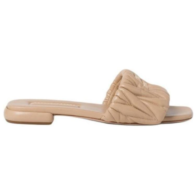 MIU MIU Slide Slippers Women's Sand Yellow