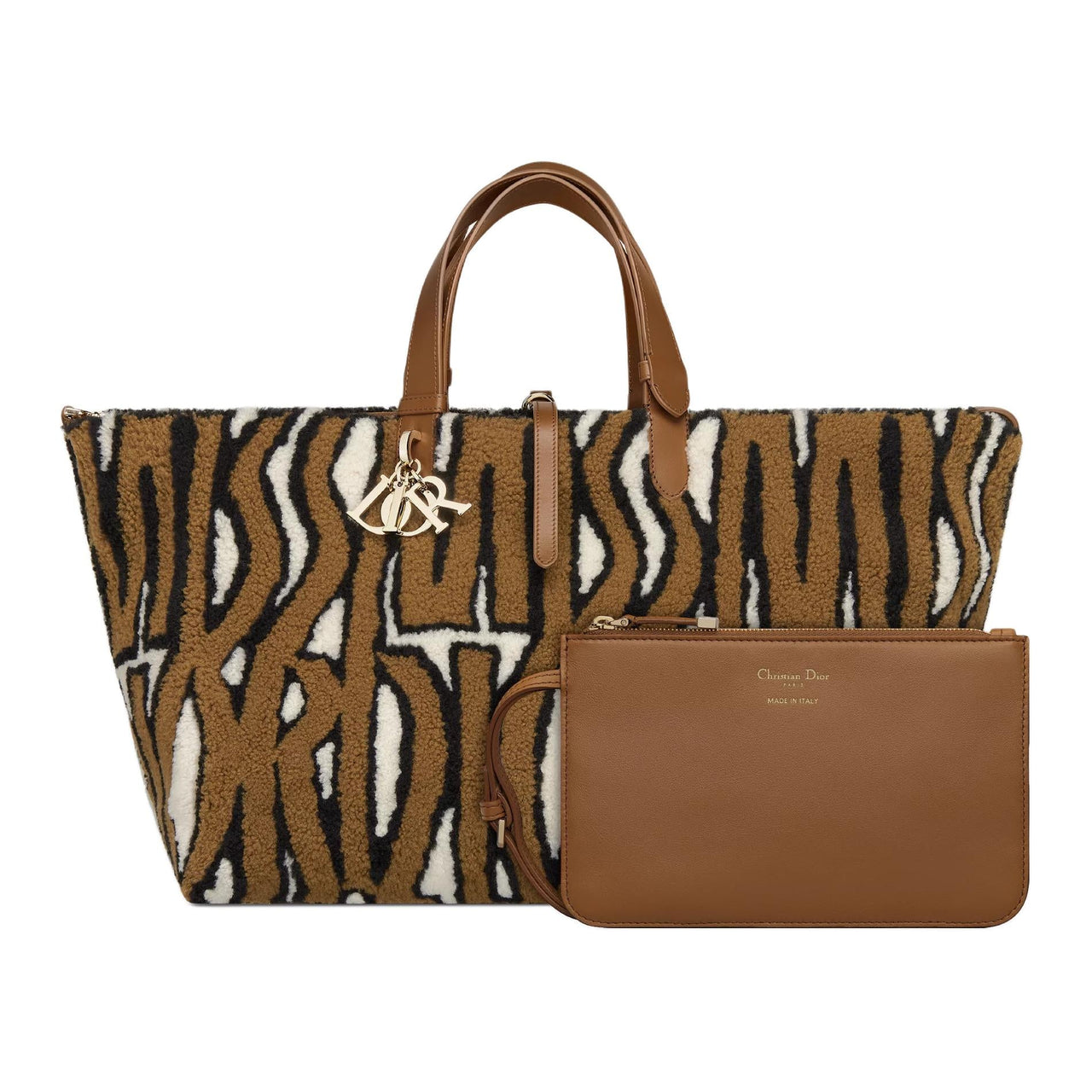 DIOR Toujours Lambskin Tote Bag Shopping Bag Handbag Large Size Women's Brown