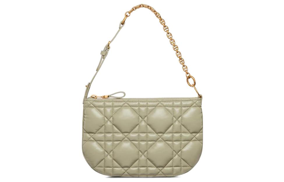 DIOR Caro Cow Leather One Shoulder Handbags Mini Women's Green