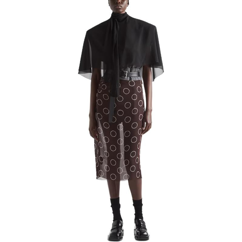 PRADA Cape-style Georgette Blouse
