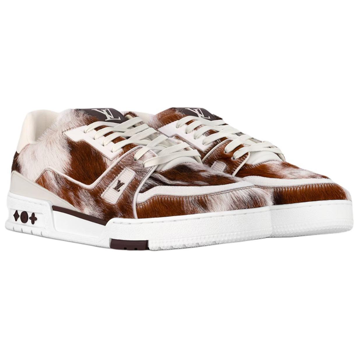 LOUIS VUITTON Trainer Low-Top Skateboard Shoes Unisex Brown