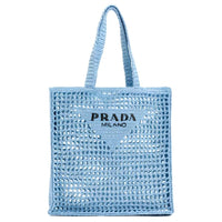 PRADA Raffia One Shoulder Handbag Men's Blue