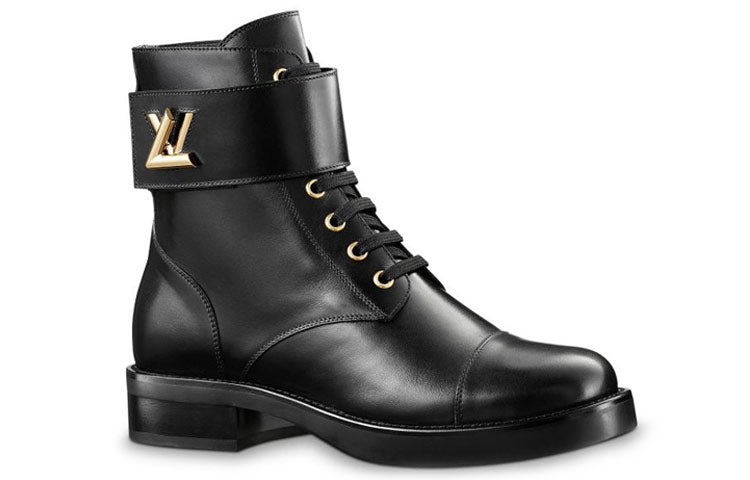 LOUIS VUITTON Lv Wonderland Small Cowhide Martin Boots Black Women's