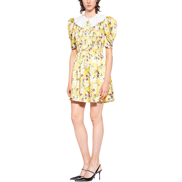 MIU MIU Short Sleeved Dress Women's Yellow