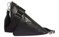 PRADA Triangle Leather Crossbody Bag, Shoulder Bag Men's Black