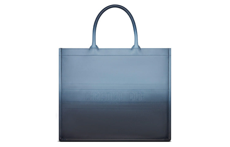 DIOR BookTote Smooth Cow Leather Handbag Women's Blue