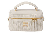 MIU MIU Matelassé Nappa Leather Portable Crossbody Bag Shoulder Bag Women's White
