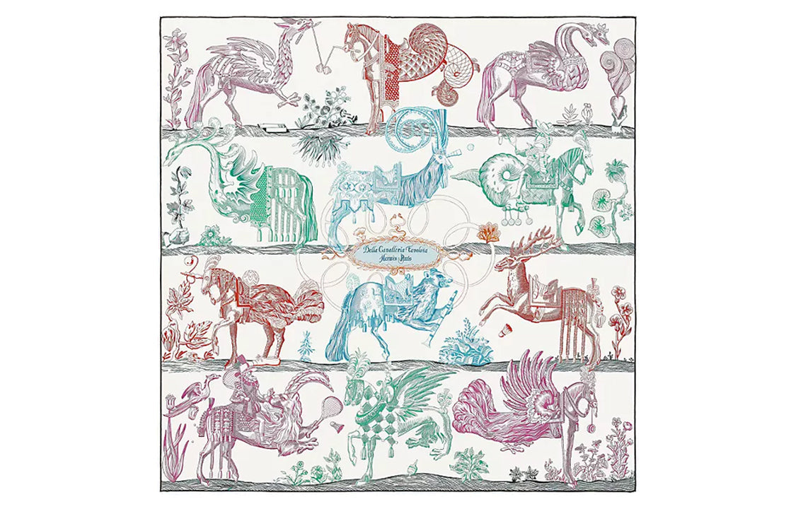 HERMES Silk Scarves Women's Multicolor