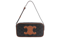 CELINE Cuir Triomphe Fabric With Cow Leather Camera Bag, Messenger Bag, Crossbody Bag, Shoulder Bag Women's Tawny