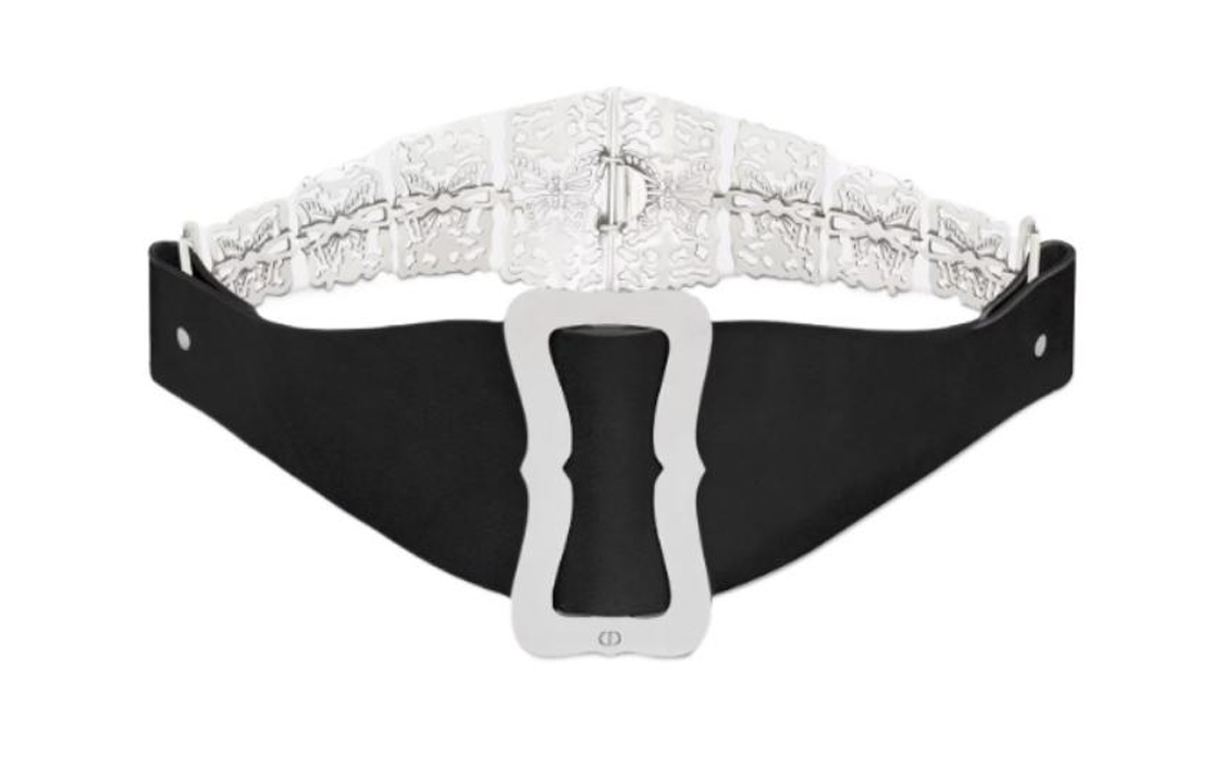 DIOR Belt Women's Silver Width 10CM